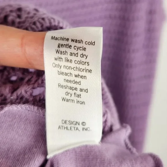 Athleta Purple Kirra Crochet Sleeveless Midi Dress sz M - Picture 7 of 7